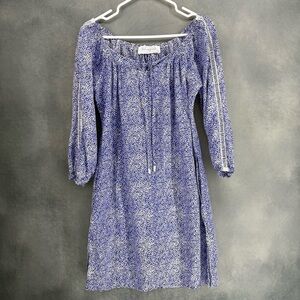 Walker & Wade Dress Blue White Printed Small